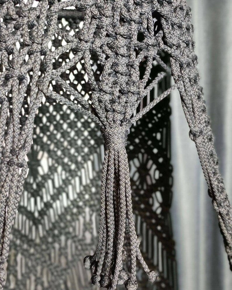 Dark Grey Macrame Swing For Adults 40 inches - Leechoo